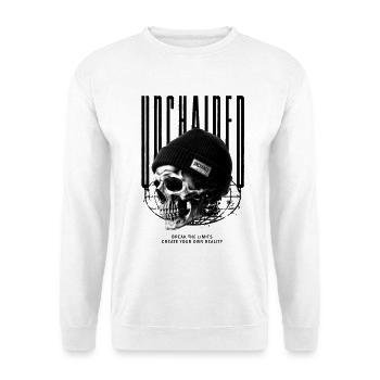 Crâne en bonnet déchaîné - Sweat-shirt Unisexe - blanc - Devant