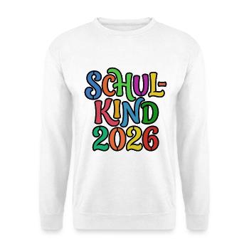 Schulkind 2026 Einschulung Erstklässler - Unisex Pullover - Weiß - Vorne - Alina (178cm) & Michal (187cm)