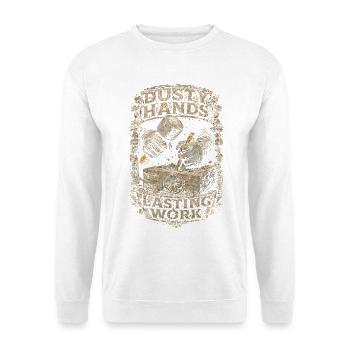 Steinmetz Steinmetzhandwerk - Unisex Pullover - Weiß - Vorne - Alina (178cm) & Michal (187cm)