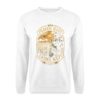 Cajun Kultur Prairie Made Bayou Kept - Unisex Pullover - Weiß - Vorne - Alina (178cm) & Michal (187cm)