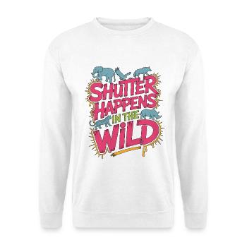 Wildlife Photographer Shutter Happens In Cameraman - Unisex Pullover - Weiß - Vorne - Alina (178cm) & Michal (187cm)