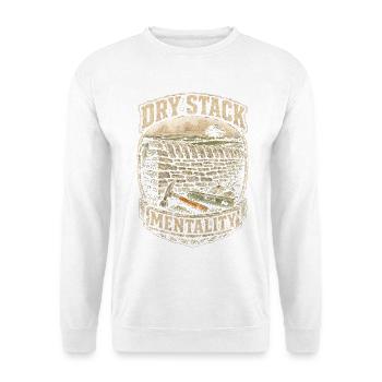 Steinmetz Steinmetzhandwerk Dry Stack Mentality - Unisex Pullover - Weiß - Vorne - Alina (178cm) & Michal (187cm)