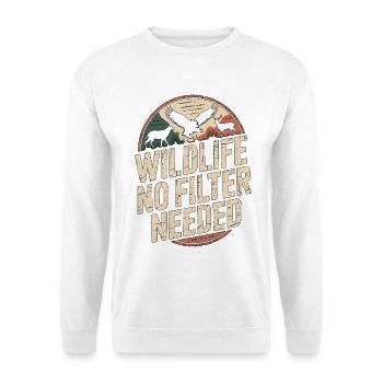 Wildlife Photographer Wildlife No Filter Cameraman - Unisex Pullover - Weiß - Vorne - Alina (178cm) & Michal (187cm)