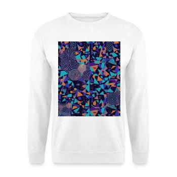 Anti AI Distortion Pattern - Unisex Pullover - Weiß - Vorne - Alina (178cm) & Michal (187cm)