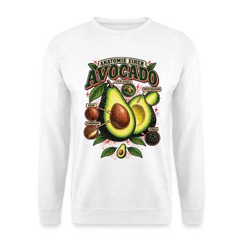 Avocado Anatomie Food Shirt - Unisex Pullover - Weiß - Vorne - Alina (178cm) & Michal (187cm)