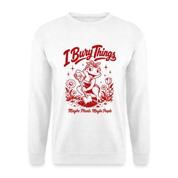 Bury Things Organic Gardening Plantlover - Unisex Pullover - Weiß - Vorne - Alina (178cm) & Michal (187cm)