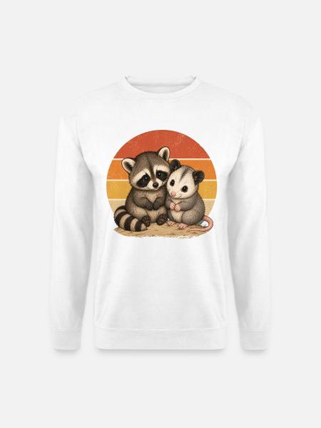 Waschbär und Opossum - Unisex Pullover - Weiß