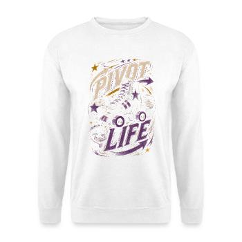 Roller Derby Pivot Life - Unisex Pullover - Weiß - Vorne - Alina (178cm) & Michal (187cm)