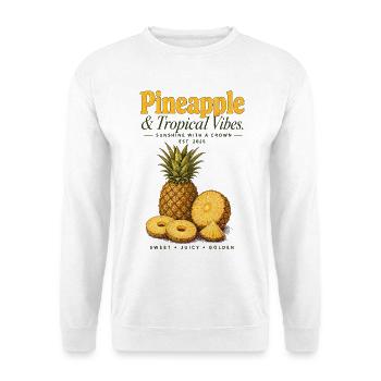 Ananas Tropical Vibes Vintage Shirt - Unisex Pullover - Weiß - Vorne - Alina (178cm) & Michal (187cm)