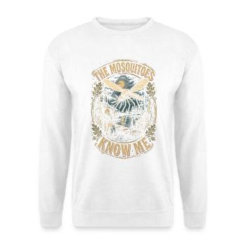 Cajun Kultur The Mosquitoes Know Me - Unisex Pullover - Weiß - Vorne - Alina (178cm) & Michal (187cm)