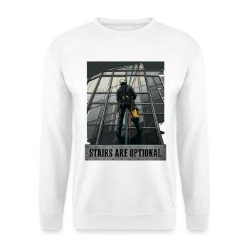 Industriekletterer Hoehenarbeiter - Unisex Pullover - Weiß - Vorne - Alina (178cm) & Michal (187cm)
