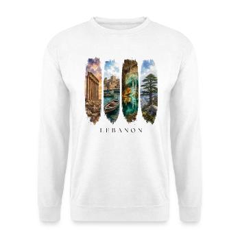 Libanon Travel – Beirut & Kultur Motiv - Unisex Pullover - Weiß - Vorne - Alina (178cm) & Michal (187cm)