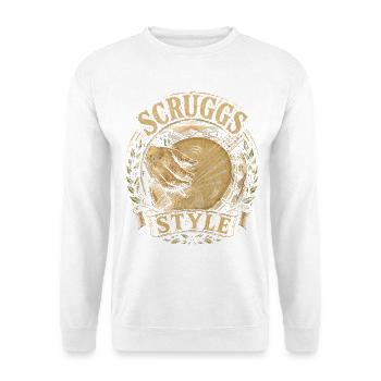 Bluegrass Musik Scruggs Style - Unisex Pullover - Weiß - Vorne - Alina (178cm) & Michal (187cm)
