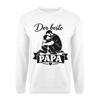 Der beste Papa Moment - Unisex Pullover - Weiß - Vorne - Alina (178cm) & Michal (187cm)
