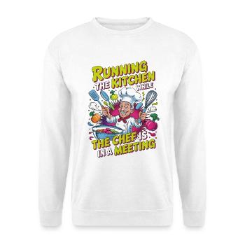 Sous Chef Yes Chef Means I'm Culinary Professional - Unisex Pullover - Weiß - Vorne - Alina (178cm) & Michal (187cm)