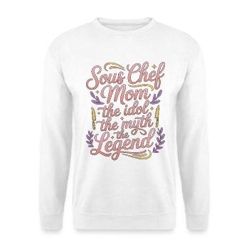 Sous Chef Mom The Idol The Myth The Line Chef - Unisex Pullover - Weiß - Vorne - Alina (178cm) & Michal (187cm)