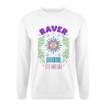 Raver Hippie Musik Trippig Rave Goa Trance - Unisex Pullover - Weiß - Vorne - Alina (178cm) & Michal (187cm)