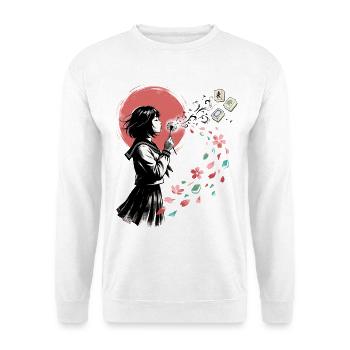 Mahjong Mädchen Japanisches Design - Unisex Pullover - Weiß - Vorne - Alina (178cm) & Michal (187cm)