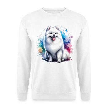 Spitz Zwergspitz Geschenk - Unisex Pullover - Weiß - Vorne - Alina (178cm) & Michal (187cm)