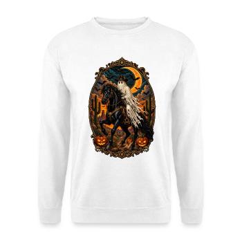 Ghost Cowboy on Horse - Unisex Pullover - Weiß - Vorne - Alina (178cm) & Michal (187cm)
