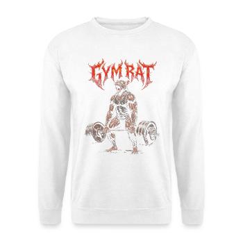 Gym Rat Lustiges Bodybuilder-Gewichtheben-Workout - Unisex Pullover - Weiß - Vorne - Alina (178cm) & Michal (187cm)