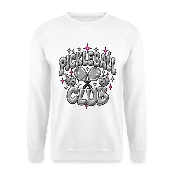 Pickleball Leidenschaft Trendsport Spruch - Unisex Pullover - Weiß - Vorne - Alina (178cm) & Michal (187cm)