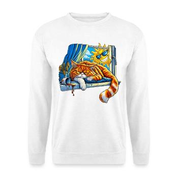 Dein Optimismus stört meine innere Ruhe - Unisex Pullover - Weiß - Vorne - Alina (178cm) & Michal (187cm)