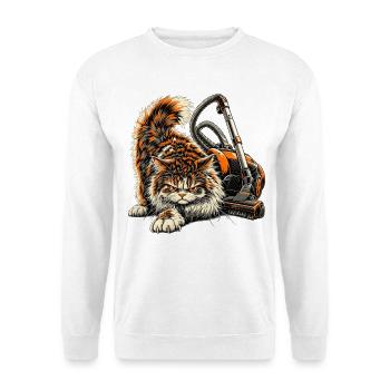 Höflichkeit: abgeschaltet, wie der Staubsauger - Unisex Pullover - Weiß - Vorne - Alina (178cm) & Michal (187cm)