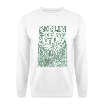 Berlin - City Life. Stadt mit Charme und Stil - Unisex Pullover - Weiß - Vorne - Alina (178cm) & Michal (187cm)