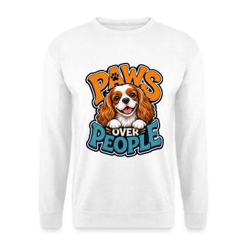Kavallerier King Charles Spaniel - Unisex Pullover - Weiß - Vorne - Alina (178cm) & Michal (187cm)