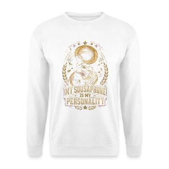 Spielmannszug My Sousaphone Is My Personality - Unisex Pullover - Weiß - Vorne - Alina (178cm) & Michal (187cm)