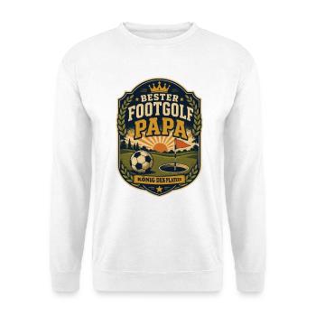 Footgolf Papa König - Unisex Pullover - Weiß - Vorne - Alina (178cm) & Michal (187cm)
