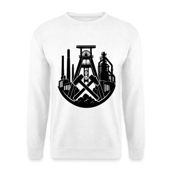 Bergbau Zeche  - Unisex Pullover - Weiß - Vorne - Alina (178cm) & Michal (187cm)
