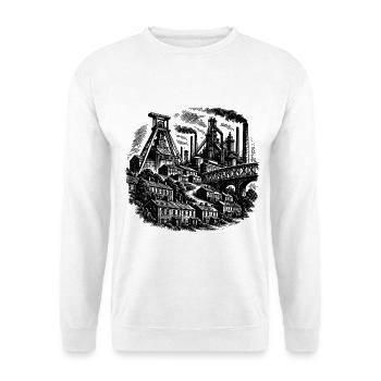 Ruhrpott Zechenkultur - Unisex Pullover - Weiß - Vorne - Alina (178cm) & Michal (187cm)