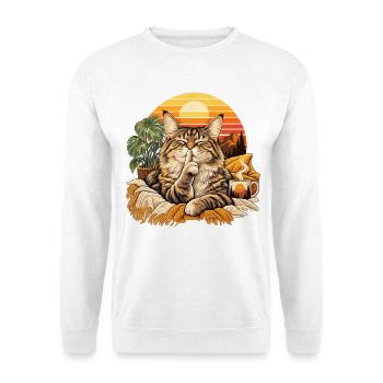 Team "Ich mag dich, solange du nichts sagst" - Unisex Pullover - Weiß - Vorne - Alina (178cm) & Michal (187cm)