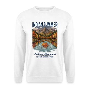 Indian Summer | Autumn Mountains | Herbstzeit - Unisex Pullover - Weiß - Vorne - Alina (178cm) & Michal (187cm)