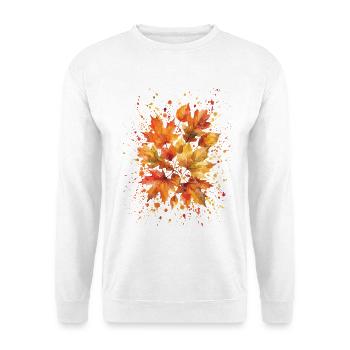 Indian Summer | Autumn Vibes | Herbstlaub - Unisex Pullover - Weiß - Vorne - Alina (178cm) & Michal (187cm)