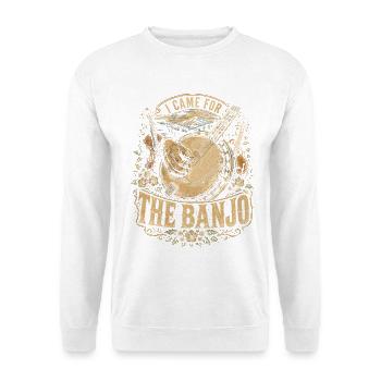 Bluegrass Musik I Came For The Banjo - Unisex Pullover - Weiß - Vorne - Alina (178cm) & Michal (187cm)