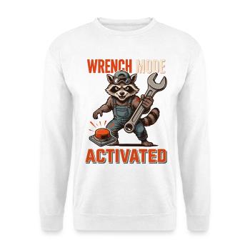 Wrench Modus aktiviert - Unisex Pullover - Weiß - Vorne - Alina (178cm) & Michal (187cm)