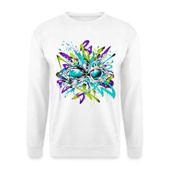 Schwimmbrille Graffiti - Unisex Pullover - Weiß - Vorne - Alina (178cm) & Michal (187cm)