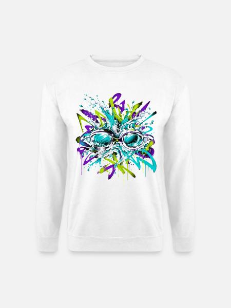 Schwimmbrille Graffiti - Unisex Pullover - Weiß