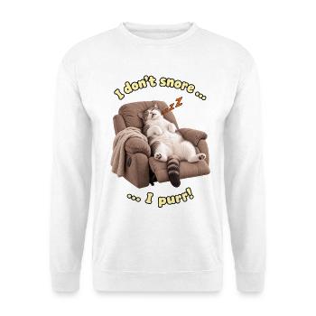 Ich schnarche nicht - Unisex Pullover - Weiß - Vorne - Alina (178cm) & Michal (187cm)