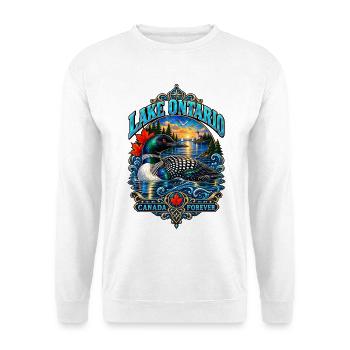 Lake Ontario  - Unisex Pullover - Weiß - Vorne - Alina (178cm) & Michal (187cm)