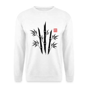 Bamboo Kanji Japanese Minimal Art - Unisex Pullover - Weiß - Vorne - Alina (178cm) & Michal (187cm)