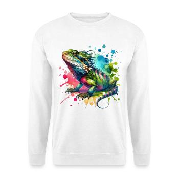 Chinesische Wasseragame Design - Unisex Pullover - Weiß - Vorne - Alina (178cm) & Michal (187cm)