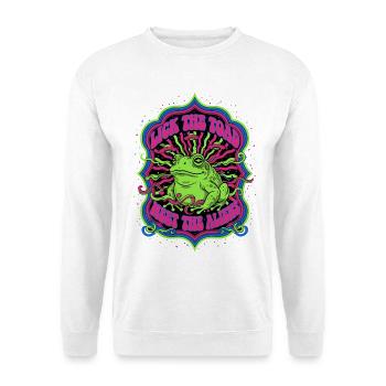 Psychedelisches Musikfestival Lick The Toad Meet The The - Unisex Pullover - Weiß - Vorne - Alina (178cm) & Michal (187cm)