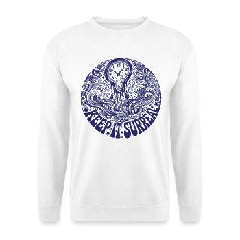 Trippy Festival Hippie Keep It Surreal - Unisex Pullover - Weiß - Vorne - Alina (178cm) & Michal (187cm)