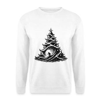 Weihnachten Surfen - Unisex Pullover - Weiß - Vorne - Alina (178cm) & Michal (187cm)