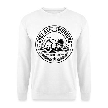 Schwimmen Swim Club - Unisex Pullover - Weiß - Vorne - Alina (178cm) & Michal (187cm)