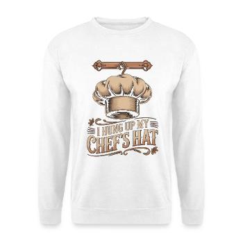 Retired Chef I Hung Up My Chef's Hat Culinary Arts - Unisex Pullover - Weiß - Vorne - Alina (178cm) & Michal (187cm)